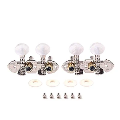 Image de Alnicov Tuning Pegs 2 R2L Tuners pour ukulélé 4 cordes Chrome