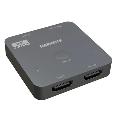 Image de Marmitek AS28 HDMI Switch 2.1 Commutateur 8K 4K 120Hz HDR 2 in/1 Out 4K120 48Gbps VRR ALLM QFT QMS Dolby Digital HDCP 2.3/2.2/1.4 Multi Hub