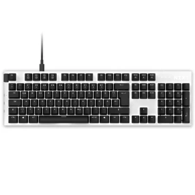 Image de NZXT Function Clavier mécanique Gamer pour PC Éclairant Switches RGB linéaires compatibles MX remplaçables à Chaud Mecanique DE (QWERTZ) Blanc