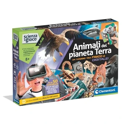 Image de Clementoni Jeu Lab Animaux de la Planète Terre Laboratoire Scientifique Enfants 8 Ans, Kit Expériences Sciences, App Dédiée, Activités avec Réalité Augmentée, Fabriqué en Italie, 19379, Multicolore