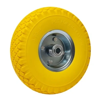 Image de Roue increvable jaune 10 260 x 85 mm axe central WERKA PRO Alésage 16mm
