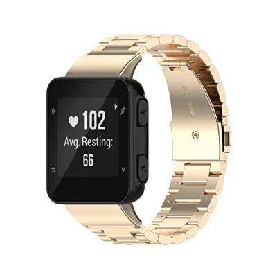 Image de Yikamosi Compatible avec Garmin Forerunner 45 Bracelets,libération Rapide Bracelet de Remplacement en Acier Inoxydable réglable métal pour 45/Forerunner 45S/Swim 2,Champagne Or