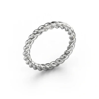 Image de Bague superposable Lara tendances torsadée est ouest 950 platine votre propre