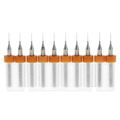 Image de Lot de 10 forets rotatifs en carbure tungstène 0,5 mm BE TOOL 2,5 Tige 1/8&quot; pour PCB, Dremel, Bijoux, CNC, métaux mous, circuit imprimé, outil gravure, multicolore