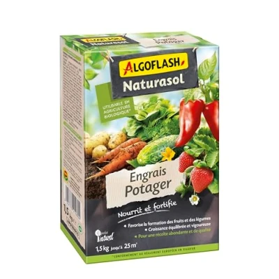 Image de ALGOFLASH NATURASOL Engrais Potager, Jusqu?à 25m², Dosette incluse, 1.5 kg, APOTBIO15