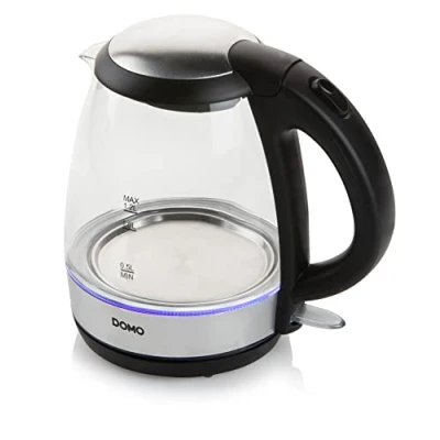 Image de Domo DO9218WK bouilloire 1,2 L 2200 W Noir, Argent