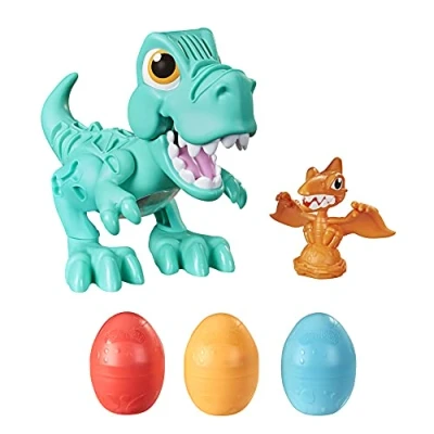 Image de Play Doh Nerf Pate A Modeler Dino Crew, Croque Dino, Jouet pour Enfants avec bruits rigolos de Dinosaure Multicolore