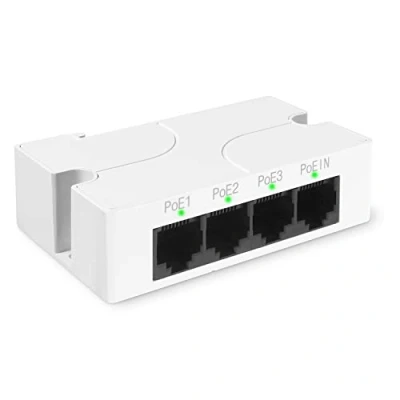 Image de Revotech 3 Port PoE Extender, Repeater 100 Mètres (328 ft) Extender IEEE802.3af/AF Compatible, 1 sur Out Adaptateur pour Camera/Poe Dispositif, 10/100Mbps RJ45, Plug and Play (POE5005)