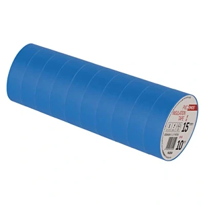 Image de EMOS Lot de 10 rubans isolants en PVC Bleu 15 mm x m Épaisseur 0,13 Haute résistance à la tension et plage température d&#039;application Résistant aux UV Connexion étanche Sans
