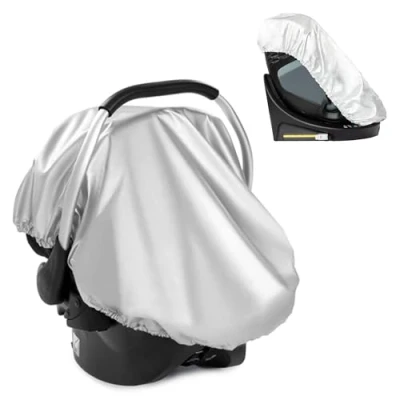Image de Zamboo Housse Siege Auto Bebe Pour l&#039;Été, Protection Cosy Universelle, Effet Rafraissant, Anti Surchauffe, Thermique Groupe 0 1 2 3 Fixation Rapide par Elastique Argenté