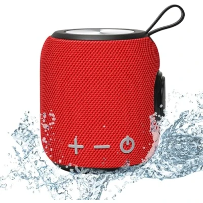 Image de SANAG M7 Enceinte Bluetooth Portable, Haut Parleur étanche IPX67 avec 5.0, Surround à 360 degrés,1800mAh, Autonomie 10H, pour Soirées Plage, Randonnées, Voyage,Rouge