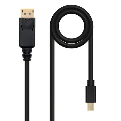 Image de Nanocable Câble Mini DP Mâle vers DisplayPort 2m Couleur Noire Neuf