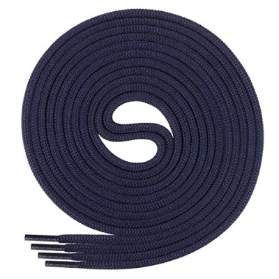 Image de lacets Di Ficciano, des ronds pour chaussures d&#039;affaires et en cuir, lacet multisystèm non déchirable, Ø 3 mm, longueur 60130 cm, 25 couleurs polyester 130 cm bleu foncé