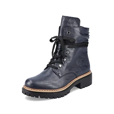 Image de Rieker Femme Bottines 72621, Dame à Lacets,Bottes,Chukka Boot,Bottes Courtes,Bottes Lacets,Bleu (Blau / 14),39 EU 6 UK
