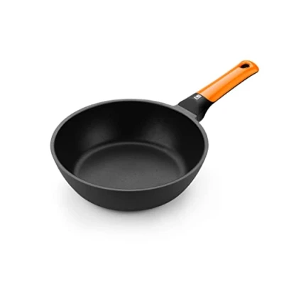 Image de BRA Efficient Orange Sauteuse 20 cm, Fonte d’Aluminium avec Revêtement Antiadhésif Teflon Platinum Plus sans PFOA, Compatible Tous Feux Dont Induction