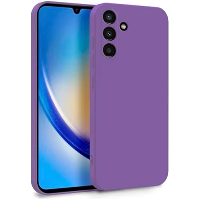 Image de MyGadget Coque pour Samsung Galaxy A34 5G Case Silicone Souple &amp; Soft Doublure Microfibre Cover TPU Protection Extra Fine Légère Violet