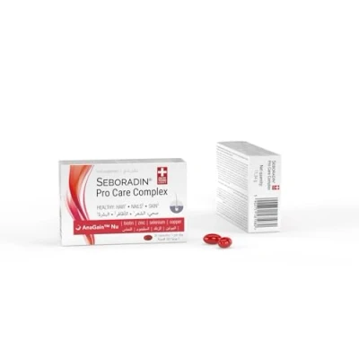 Image de Seboradin Complément Alimentaire 30 Gélules Vitamines Biotine Sélénium Zinc Cuivre Peau Cheveux Ongles Pro Care Complex