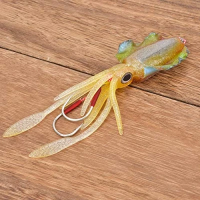 Image de Attirail de pêche, appât pêche Faux Lumineux Doux, leurre Poulpe dattirail, calmar, Yeux 3D mer/Eau Douce pour la pêche(3#)