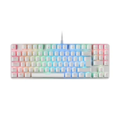 Image de Mars Gaming MKREVOPROWBPT Blanc, Clavier H Mech RGB, TKL et Pavé Numérique de Taille Compacte, Switch OUTEMU PRO Bleu, Langue Portugaise
