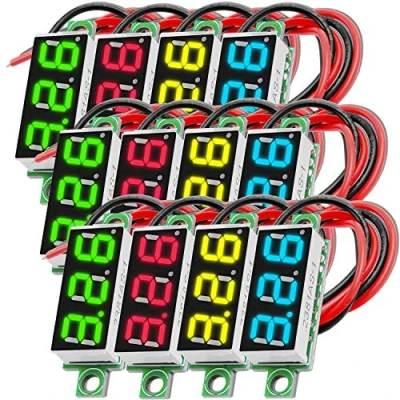 Image de AZDelivery 3x 0.28 inch Mini Digital Voltmeter avec 7 Segment LED Display 2.5V 30V, Voltage Display, Module de Mesure Tension Compatible Arduino Incluant Un E Book!