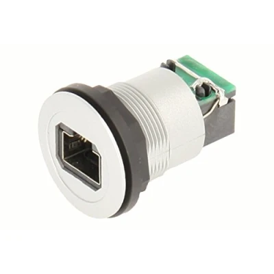 Image de Schlegel 23.001.538 RJ45 prise avec avant, 1 x écran et arrière, abat jour, argent