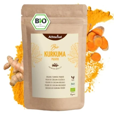 Image de Poudre de curcuma biologique 500g racine finement moulue en qualité pour un lait doré, comme complément au thé, aux plats asiatiques, soupes épicées vom Achterhof
