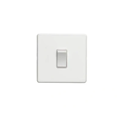 Image de 1 interrupteur intermédiaire plat caché blanc à bascule