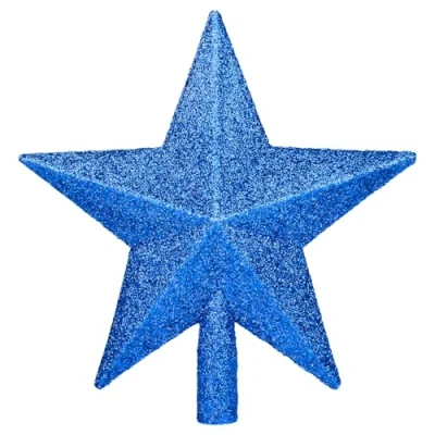 Image de DERAYEE Etoile Sapin de Noël Bleu Marine,Cime d&#039;arbre pour Décoration,Étoile en Plastique Sapin,Cime Décoration Fête(Bleu Marine)