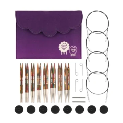 Image de KnitPro Ensemble de luxe pointes d&#039;aiguilles à tricoter circulaires interchangeables, Symfonie, 3,50 8,00 mm, Multicolore, 26 20661