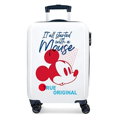 Image de Disney Mickey Magic Valise Trolley Cabine Blanc 37x55x20 cms Rigide ABS Serrure à combinaison 33L 2,8Kgs 4 roues doubles Bagage main