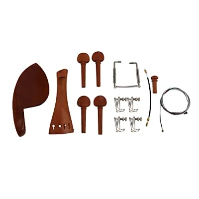 Image de Sahkgye Accessoires de Pieces Violon 4/4 Kit Cordes Pique Corde Queue Cheville d&#039;accord d&#039;accordeur Fin cordier mentonniere