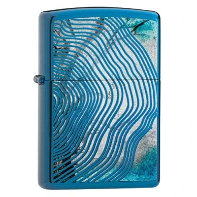 Image de Zippo Briquet de Poche Motif Anneaux d&#039;arbre Bleu Poli, Multicolore, Taille Unique