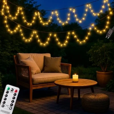 Image de Monzana Guirlande lumineuse 200 LED Blanc chaud avec télécommande minuteur décoration de Noël illumination éclairage