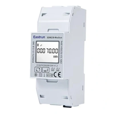 Image de EASTRON SDM230 Modbus MID V2 compteur d&#039;électricité monophasé RS485 RTU 100 A kWh, d&#039;énergie intelligent sur rail DIN, avec d&#039;impulsion et écran LCD rétroéclairé. Certifié