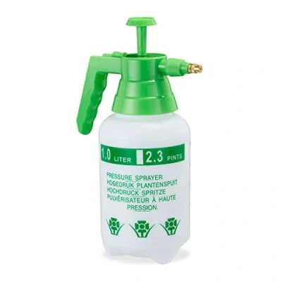 Image de Relaxdays Pulvérisateur à Pression, Bouteille pulvérisation, Pompe, buse Laiton réglable 1 L, Plante Jardin, Vert