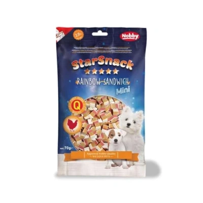 Image de Nobby Arc en ciel Snack Sandwich Mini pour Chien 70 g