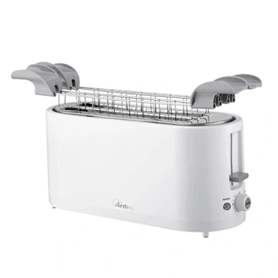 Image de ARDES ARTOAST02 TOSTO SLEEK PLUS Grille pain avec pinces pour croque monsieur 2 Minuteries 7 Niveaux de toastage doté 4 tranches EXTRA + Collecteur miettes