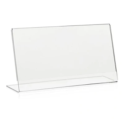 Image de 5x VITAdisplays DIN longue (DL) Présentoir, support publicitaire (format paysage), présentoir de table comme en L Transparent PLEXIGLAS original (pack 5)