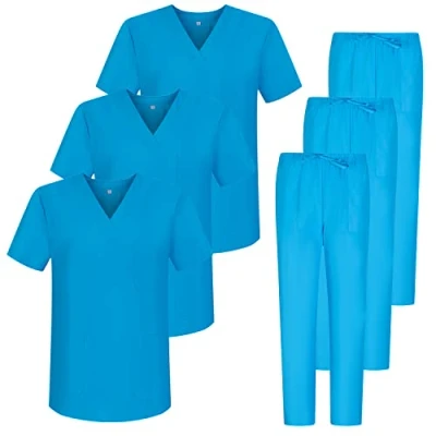 Image de Misemiya Pack * 3 Ensembles Uniforme sanitaire Unisexe Uniformes SANITAIRES MÉDICAUX 817 8312 Medium, Bleu Clair 68