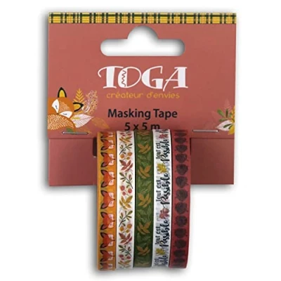 Image de DRAEGER PARIS 1886 Fleuri Rubans Masking Tape Bullet Journal Fleurs, Orange et Vert, taille unique, Set de 25 Pièces