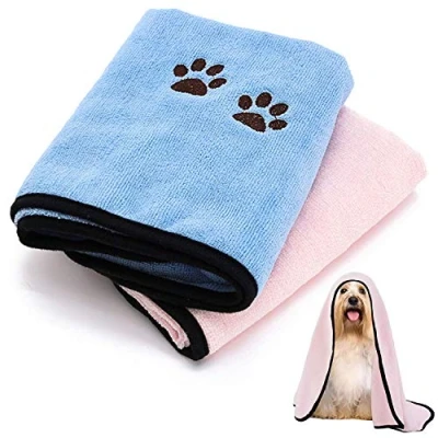 Image de TAIYUNWEI Serviette à Séchage Rapide pour Chien, 2 PIÈCES Serviettes Animaux de Compagnie, Absorbantes Chiens, Bain Compagnie