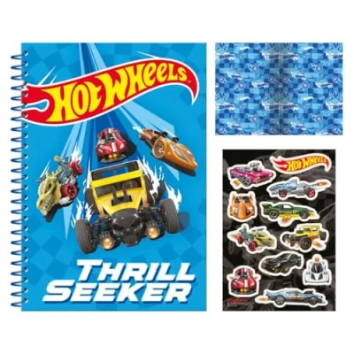 Image de Pyramid International Hot Wheels Carnet de notes à spirales avec autocollants Motif Thrill Seeker Format A5