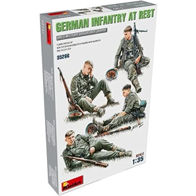Image de MiniArt 35266 Figurines 1:35 Soldats d&#039;infanterie allemands au repos (4) Réplique fidèle du modélisme, kit en plastique, artisanat, passe temps, collage, de modèle, assemblage, non peint
