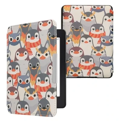 Image de kwmobile Étui Compatible avec Amazon Kindle Paperwhite Coque à Rabat magnétique Tablette eReader Similicuir Gris Jaune Marron