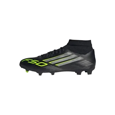 Image de adidas Performance F50 League FG/MG Chaussures de foot à crampons, Homme, Taille: 48 2/3, Core black/iron metallic/lucid lemon