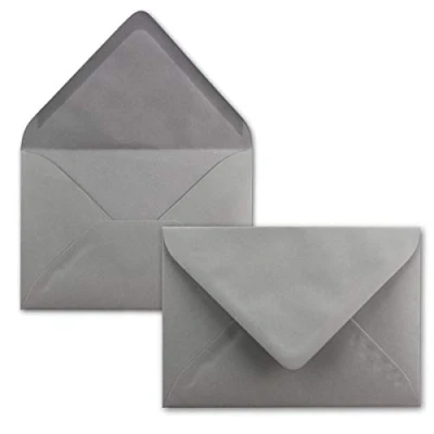 Image de Mini enveloppes FarbenFroh by Gustav Neuser Dimensions : 5,2 x 7,6 cm Avec colle à humidifier Pour cartes de vœux et cadeaux 50 Umschläge 34 Graphit