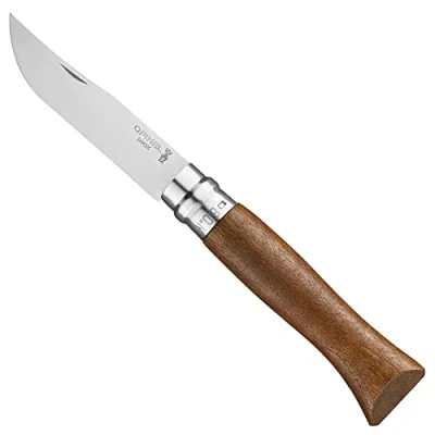 Image de Opinel Boîte N9 Couteau de Poche Lame Inox Manche en Noyer Confort Coupe, Usage Quotidien Bague Sécurité Virobloc Fabrication Française