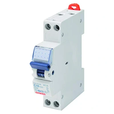 Image de GEWISS DISJONCTEUR MAGNÉTOTHERMIQUE MTC 45 1P+N COURBE C 2A 4500A/6kA 1 MODULE NEUTRE À GAUCHE
