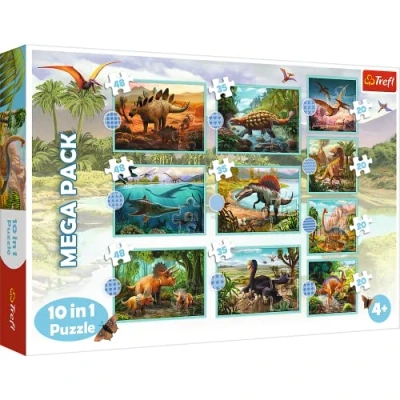 Image de Trefl 1, 10, 20 à 48 Eléments Puzzles, Différents Niveaux de Difficulté, Divertissement, pour Les Enfants partir 4 Ans, 90390, Triff All Dinosaures, 0