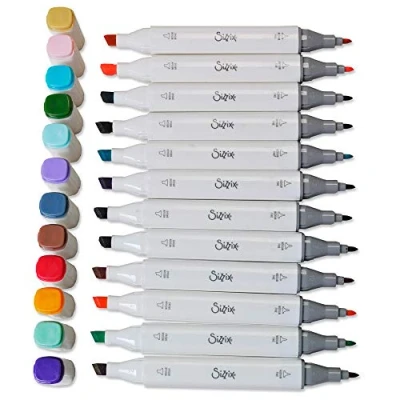 Image de Sizzix Accessory Permanent Pens 12PK (Assorted Colours), Multi, 16 x 11 4 cm